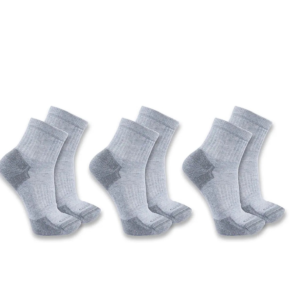 MEN’S CARHARTT MIDWEIGHT COTTON BLEND QUARTER SOCK 3-PACK